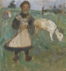 Niña con cabra